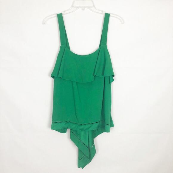 Rachel Zoe Tops - Rachel Zoe Green Sleeveless Ruffle Top Size 8